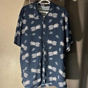 Puma Navy Shirt with White Leaf Design